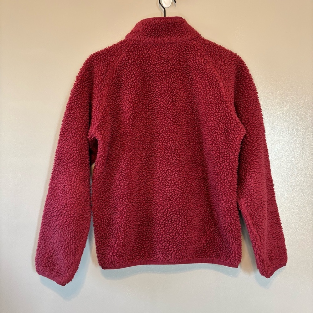 Disney Parks Mickey Mouse XS Full Zip Sherpa Jacket Maroon Burgundy Red - Picture 5 of 6